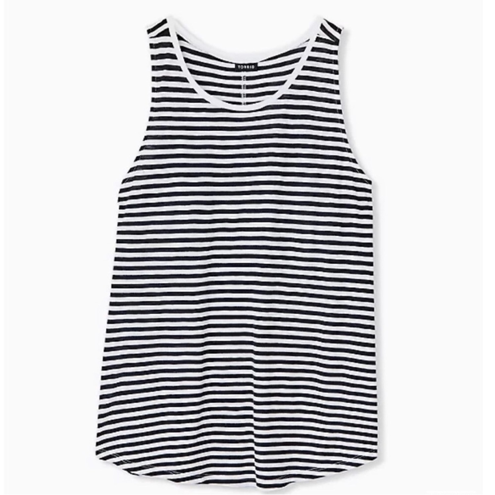 Torrid Striped Tank Top - Black & White - Plus Size 2X 18 20 EUC